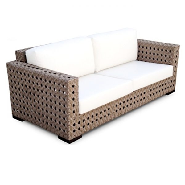 sofa Ametista em aluminio, fibra sintética e tecidos area externa