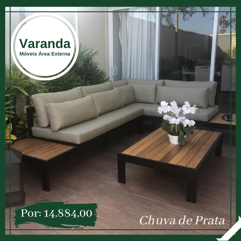 sofa em aluminio para varanda gourmet