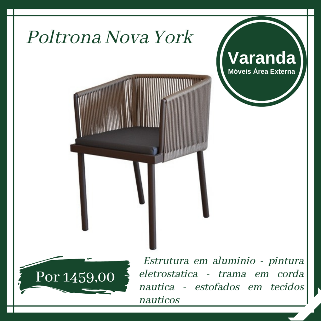 Poltrona em corda nautica para area externa e varanda gourmet