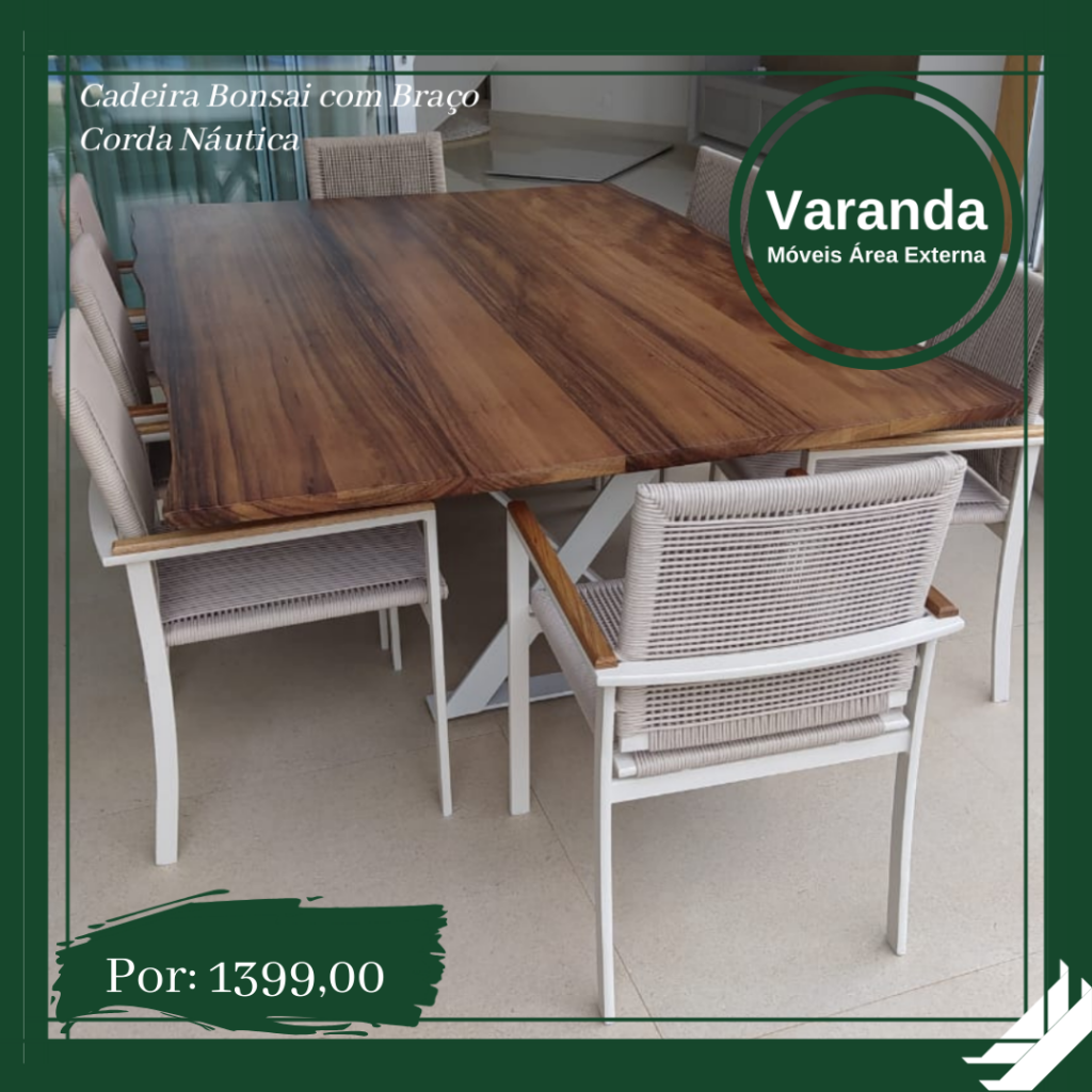 cadeira em aluminio e corda nautica para varanda gourmet