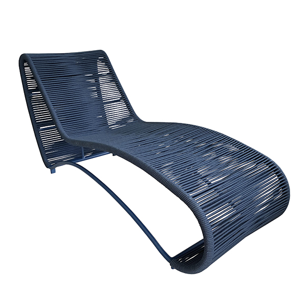 chaise em alumínio e trama em corda nautica para área externa e varanda gourmet