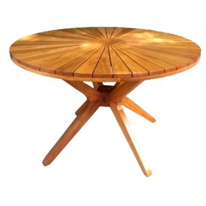 Mesa redonda em madeira cumaru